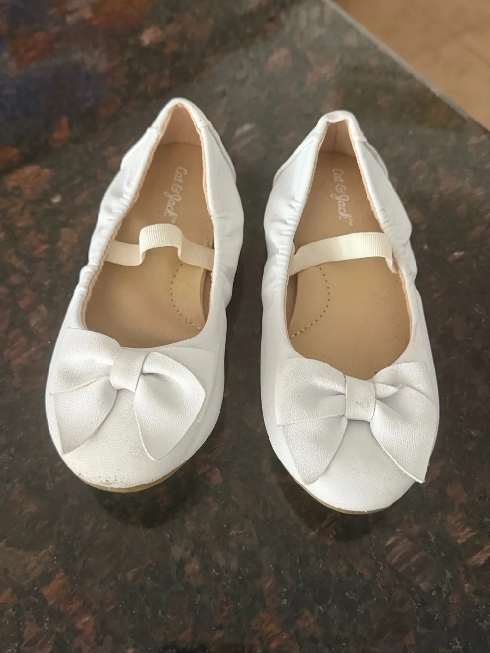 Cat & Jack White Bow Ballet Flats for Kids